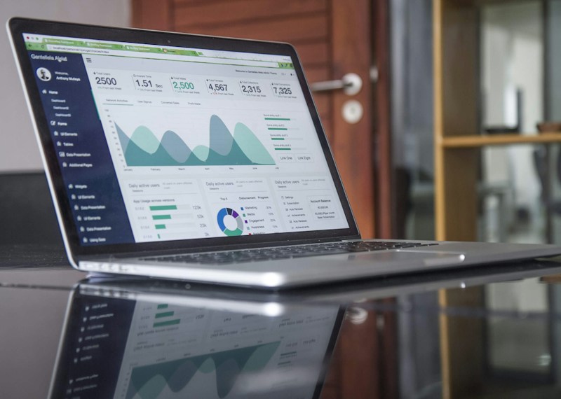 Performance analytics displayed on a laptop