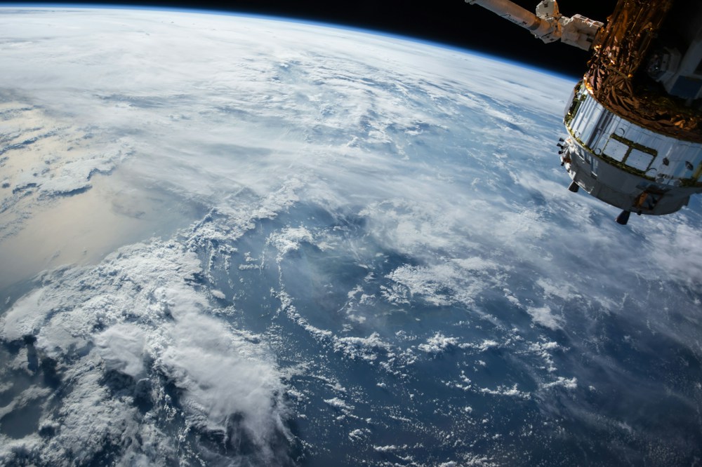 Earth and its atmosphere seen from orbit