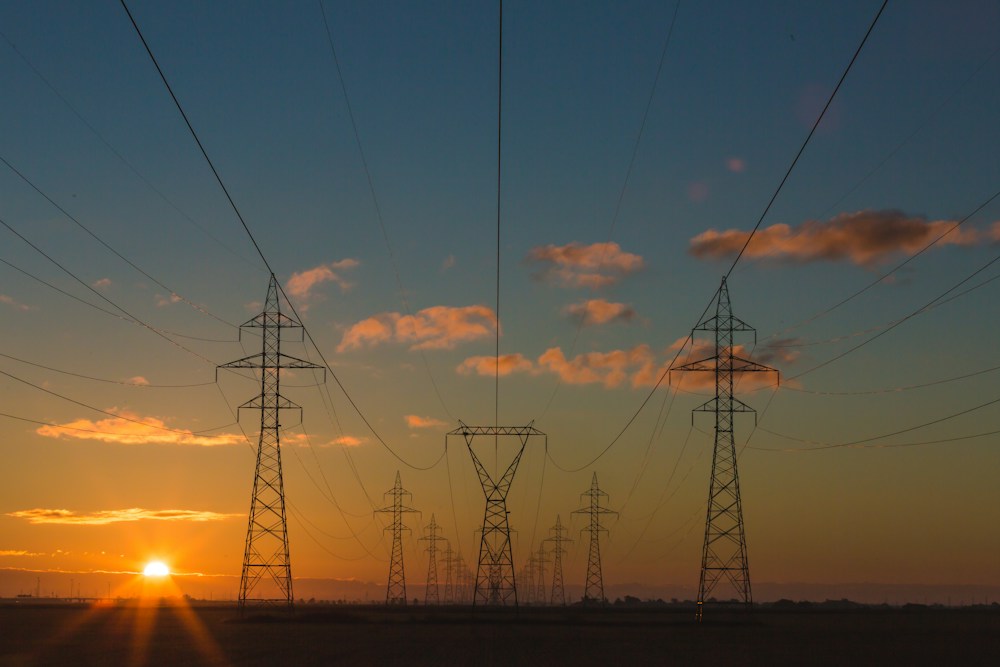 Power transmission infrastructure across an open landscape